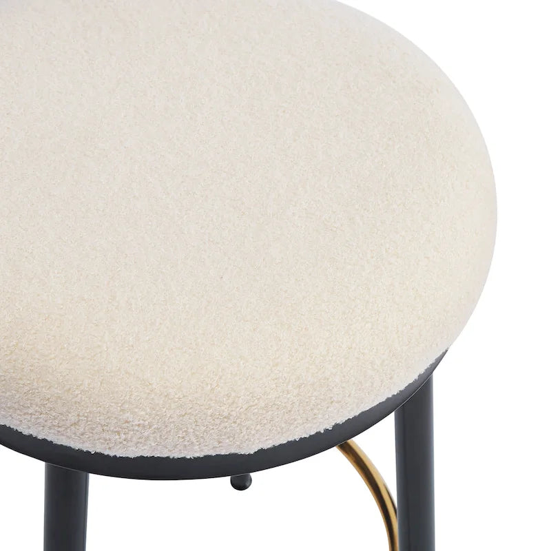 Tabourets de comptoir modernes Roomfitters, ensemble de 2 chaises hautes de bar avec cadre en fer, siège rembourré et repose-pieds
