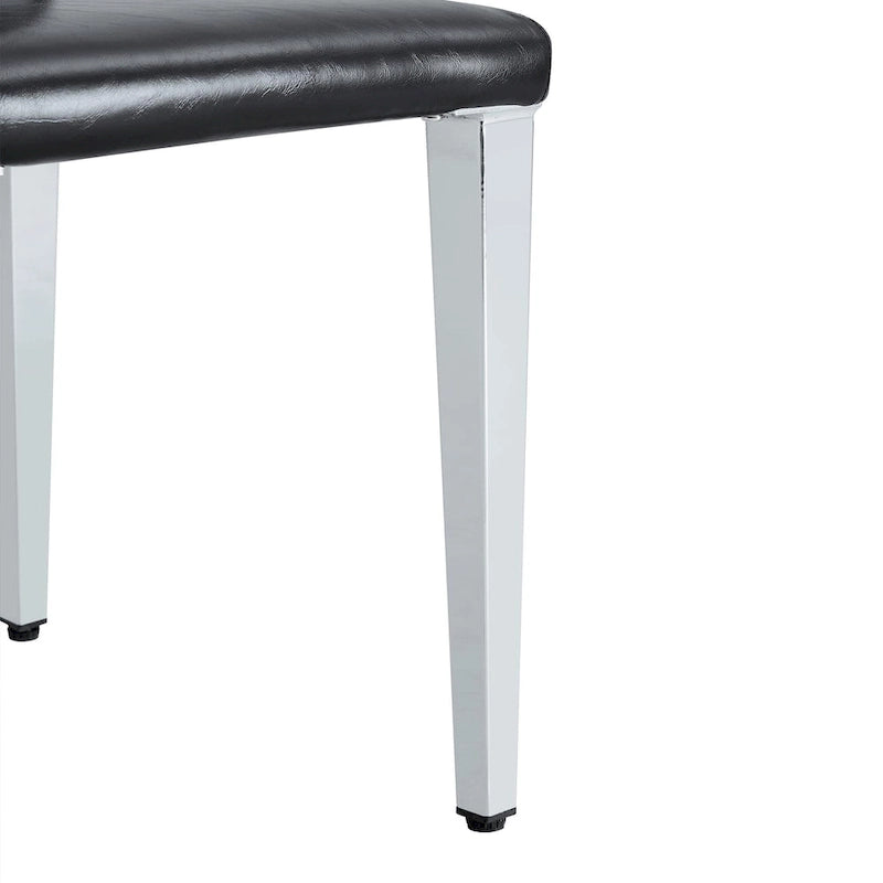 Lot de 4 chaises de salle à manger, chaises de cuisine et de salle à manger modernes, assise en similicuir, pieds en métal