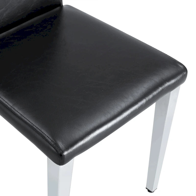 Lot de 4 chaises de salle à manger, chaises de cuisine et de salle à manger modernes, assise en similicuir, pieds en métal
