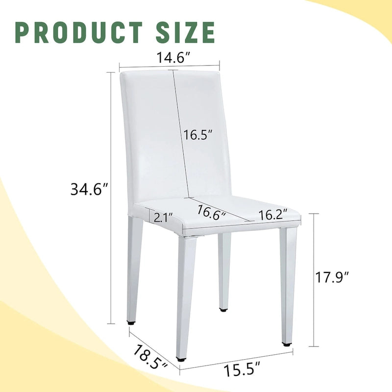 Lot de 4 chaises de salle à manger, chaises de cuisine et de salle à manger modernes, assise en similicuir, pieds en métal