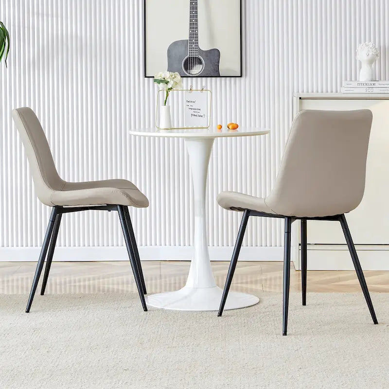 Lot de 4 chaises de salle à manger, chaises de salle à manger familiales avec dossier en cuir, chaises de salle à manger de cuisine confortables avec coussin extra large