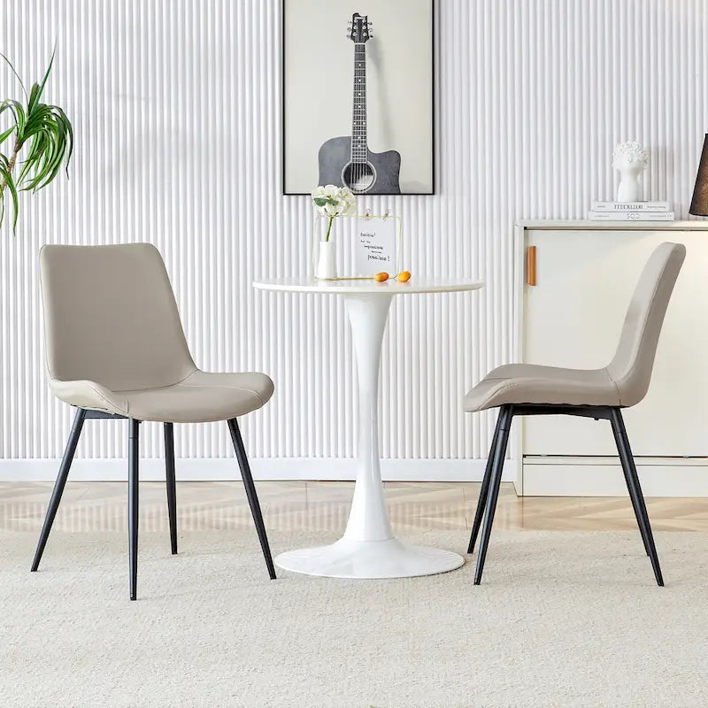 Lot de 4 chaises de salle à manger, chaises de salle à manger familiales avec dossier en cuir, chaises de salle à manger de cuisine confortables avec coussin extra large