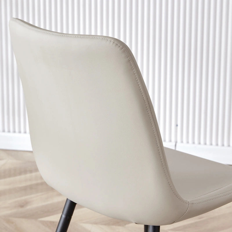 Lot de 4 chaises de salle à manger, chaises de salle à manger familiales avec dossier en cuir, chaises de salle à manger de cuisine confortables avec coussin extra large