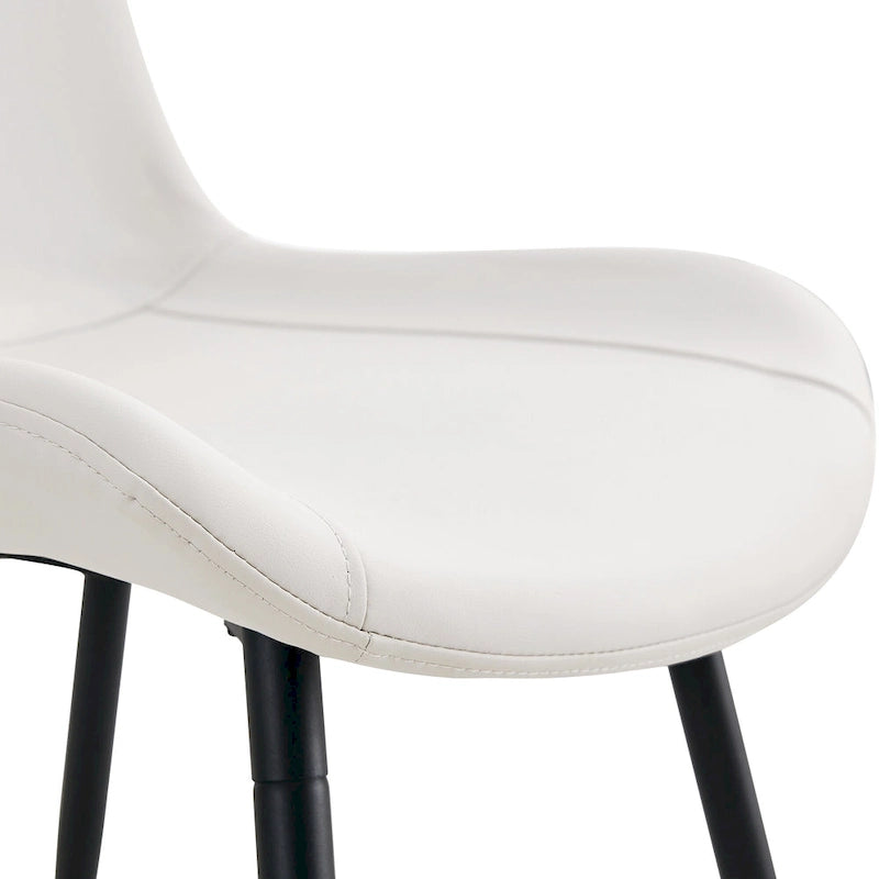 Lot de 4 chaises de salle à manger, chaises de salle à manger familiales avec dossier en cuir, chaises de salle à manger de cuisine confortables avec coussin extra large