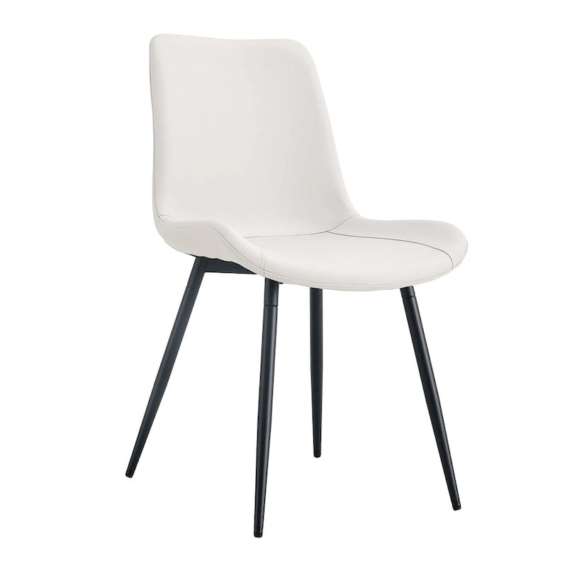 Lot de 4 chaises de salle à manger, chaises de salle à manger familiales avec dossier en cuir, chaises de salle à manger de cuisine confortables avec coussin extra large