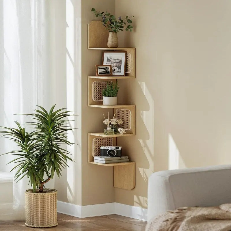 Étagère d'angle à 5 niveaux - 20 P x 20 L x 126 H cm