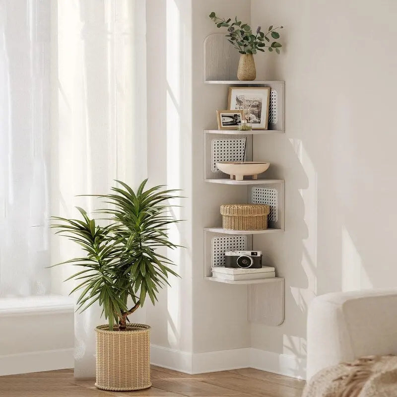Étagère d'angle à 5 niveaux - 20 P x 20 L x 126 H cm