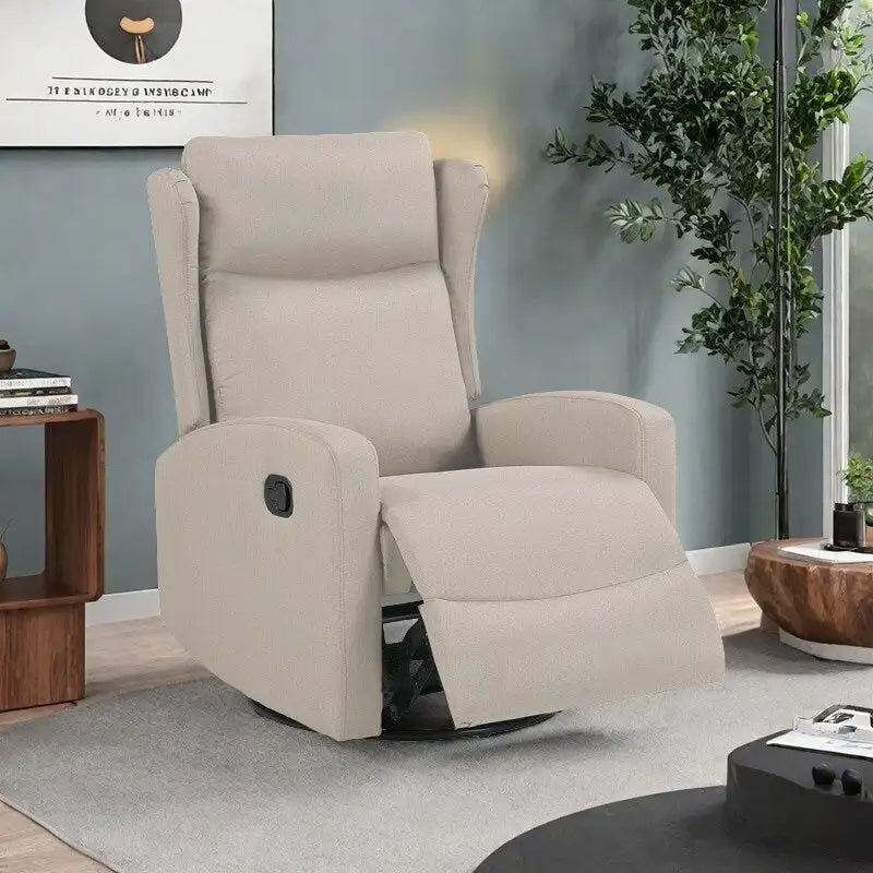 Fauteuil inclinable pivotant à bascule pour salon, pivotant à 360 degrés, fauteuil inclinable moderne réglable avec support lombaire