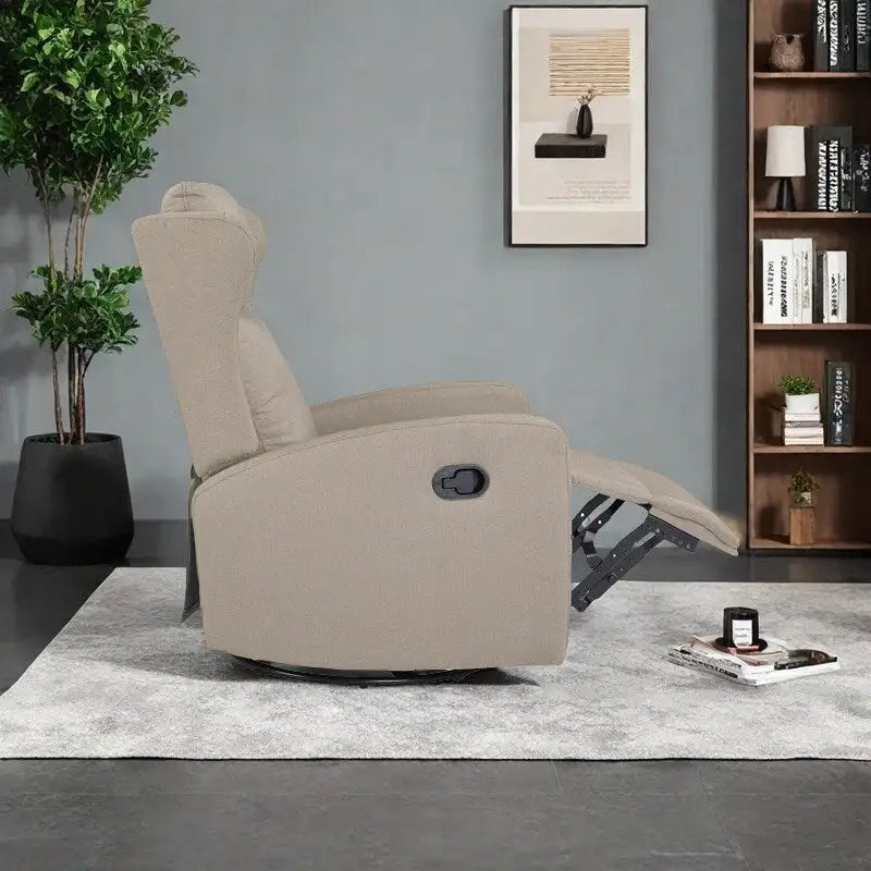 Fauteuil inclinable pivotant à bascule pour salon, pivotant à 360 degrés, fauteuil inclinable moderne réglable avec support lombaire