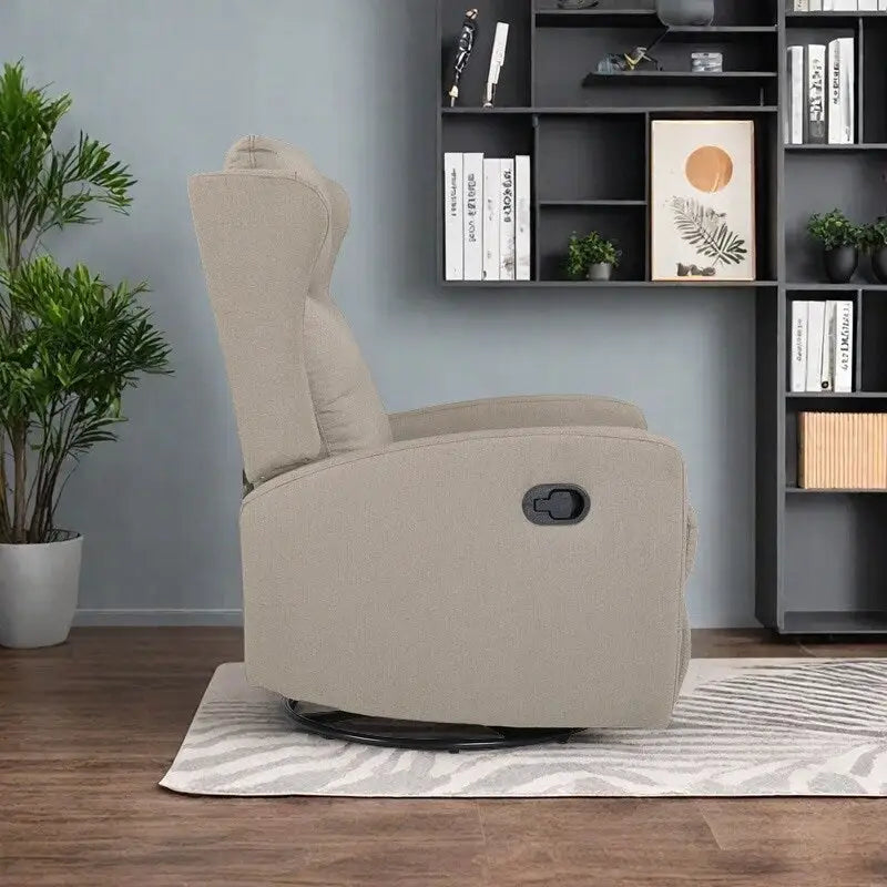 Fauteuil inclinable pivotant à bascule pour salon, pivotant à 360 degrés, fauteuil inclinable moderne réglable avec support lombaire