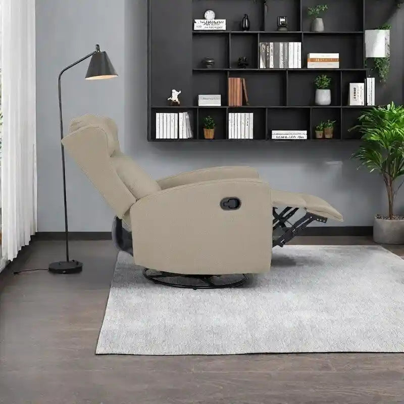 Fauteuil inclinable pivotant à bascule pour salon, pivotant à 360 degrés, fauteuil inclinable moderne réglable avec support lombaire