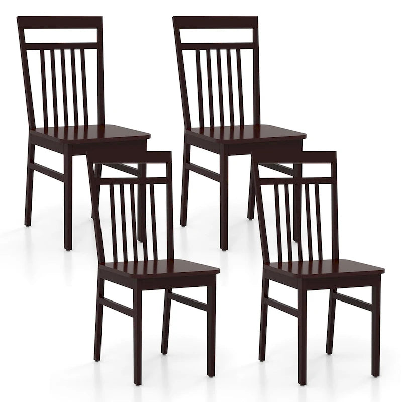 Ensemble de 2/4 chaises de salle à manger Costway style ferme, sans accoudoirs, en bois avec