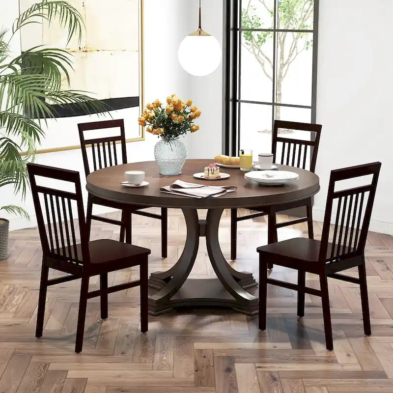 Ensemble de 2/4 chaises de salle à manger Costway style ferme, sans accoudoirs, en bois avec