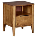  California Classic 1 Drawer Wooden Nightstand End Table, Honey Brown - 19.40