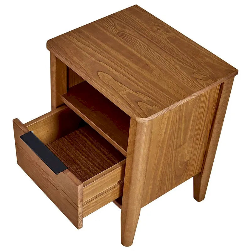 Table de chevet en bois avec 1 tiroir California Classic, brun miel - 19.40