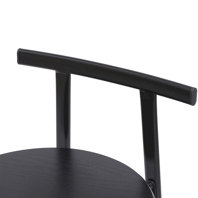 Tabouret de bar 27H - Lot de 3 tabourets de bar ronds en bois avec repose-pieds, assemblage facile, pour salle à manger, cuisine
