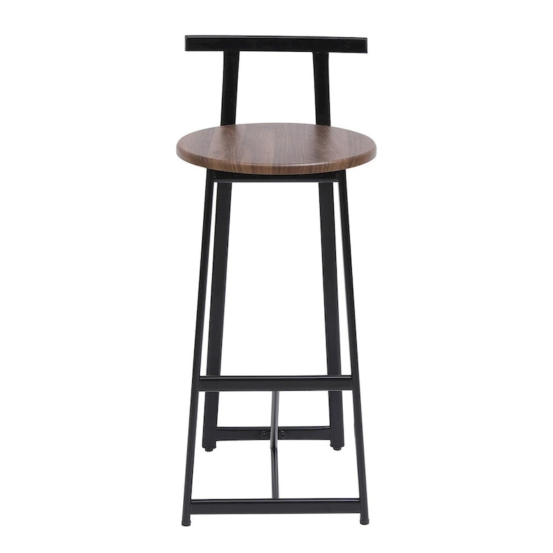 Tabouret de bar 27H - Lot de 3 tabourets de bar ronds en bois avec repose-pieds, assemblage facile, pour salle à manger, cuisine