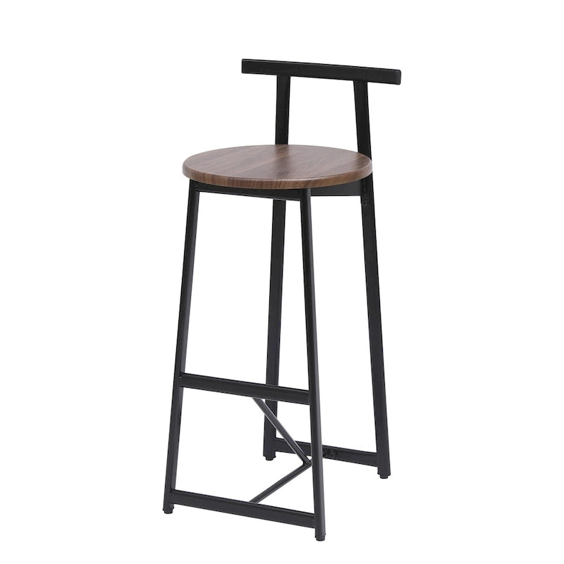 Tabouret de bar 27H - Lot de 3 tabourets de bar ronds en bois avec repose-pieds, assemblage facile, pour salle à manger, cuisine