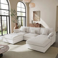 Canapé modulaire sectionnel Cloud, canapé surdimensionné en U de 303 cm avec chaises longues et poufs pour salon