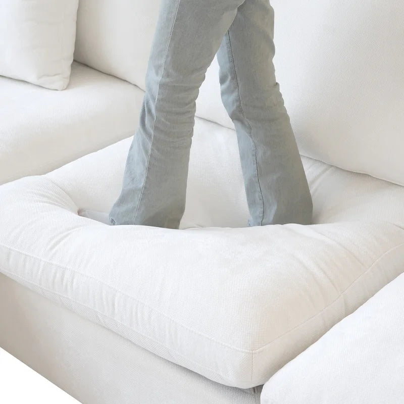 Canapé modulaire sectionnel Cloud, canapé surdimensionné en U de 303 cm avec chaises longues et poufs pour salon