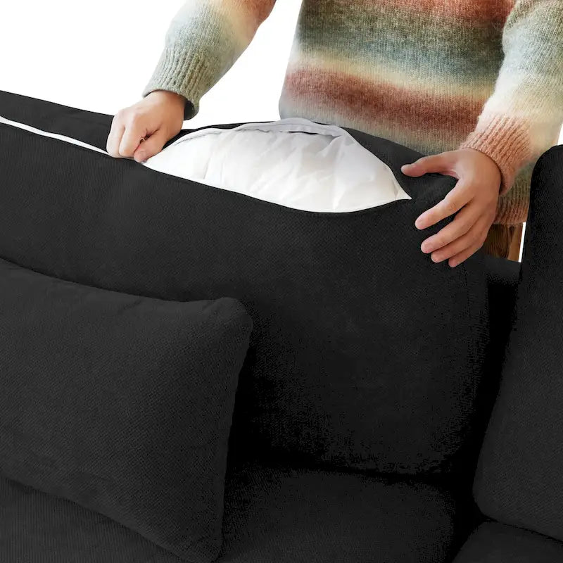 Canapé modulaire sectionnel Cloud, canapé surdimensionné en U de 303 cm avec chaises longues et poufs pour salon
