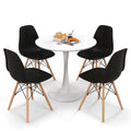 Gymax Ensemble de 5 pièces de salle à manger Table ronde moderne 4 chaises pour petits espaces