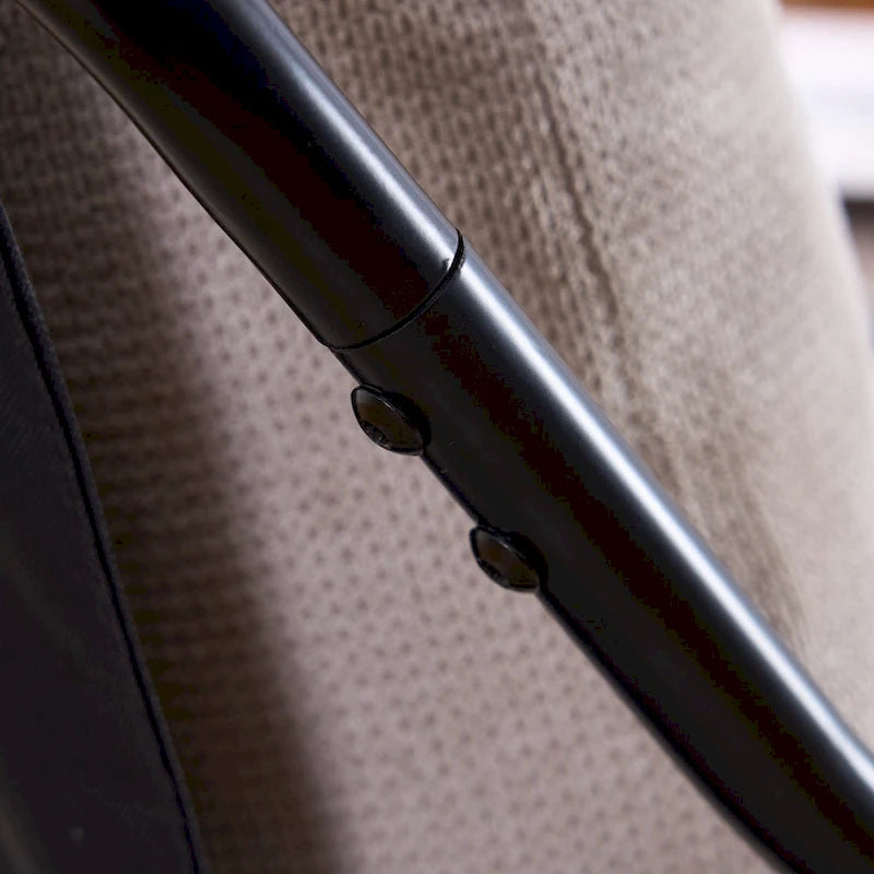 FERPIT Fauteuil d'appoint incurvé moderne avec revêtement en similicuir de lin, fauteuil de salon confortable avec cadre en métal et coussins