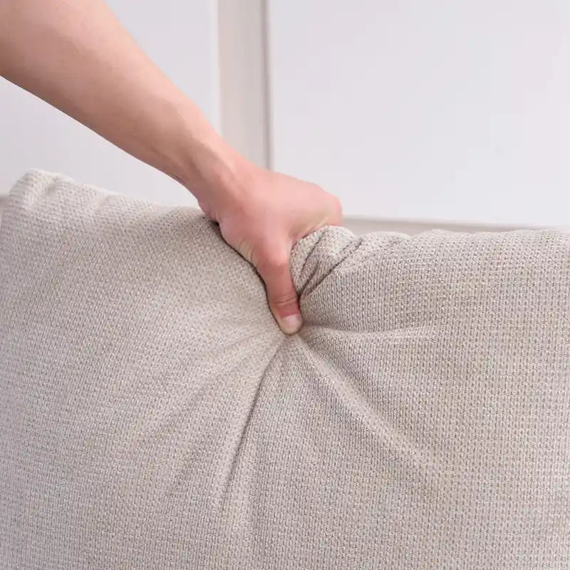 FERPIT Fauteuil d'appoint incurvé moderne avec revêtement en similicuir de lin, fauteuil de salon confortable avec cadre en métal et coussins