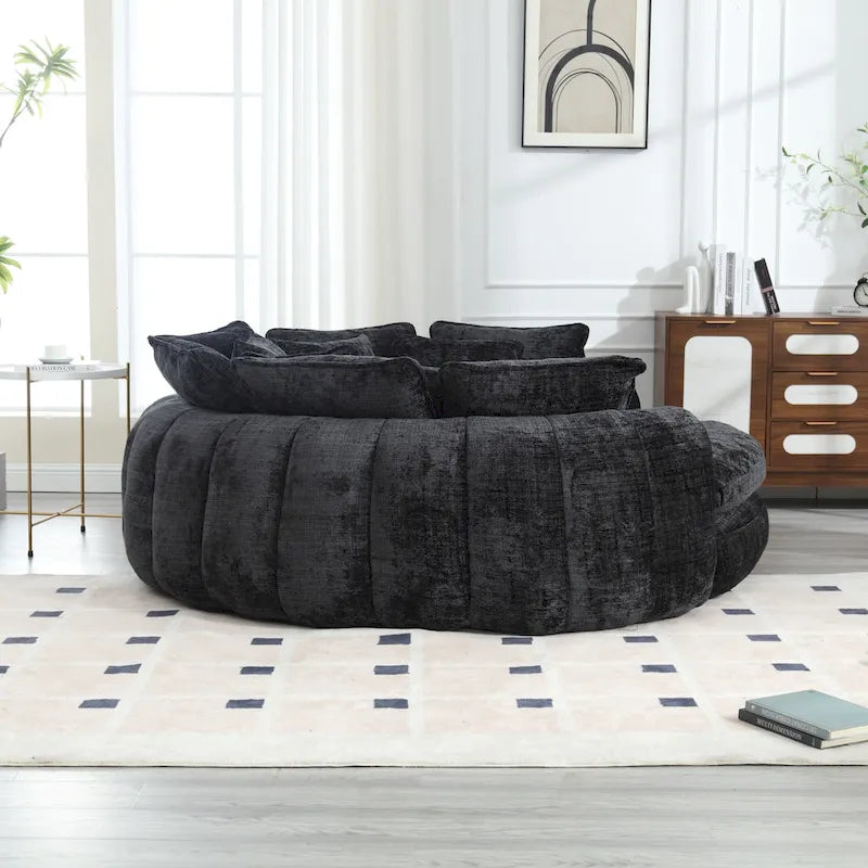 Canapé-Lit Rond à Dossier Haut Confortable et Surdimensionné avec Accoudoirs