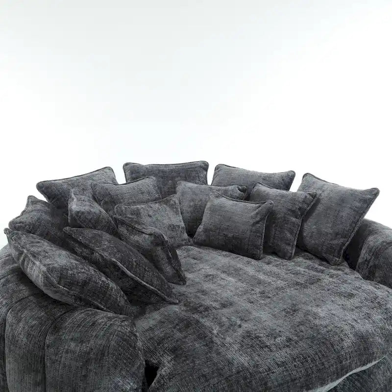 Canapé-Lit Rond à Dossier Haut Confortable et Surdimensionné avec Accoudoirs