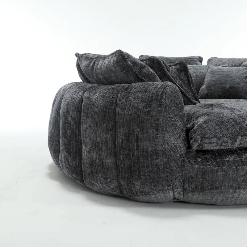 Canapé-Lit Rond à Dossier Haut Confortable et Surdimensionné avec Accoudoirs