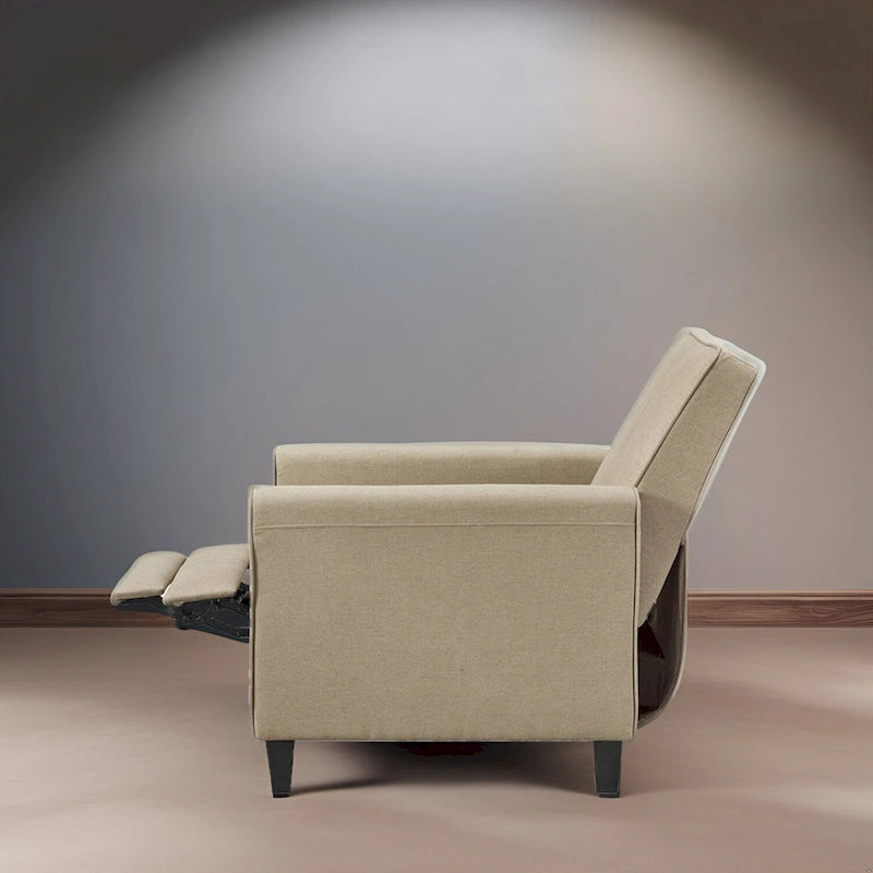 Fauteuil inclinable push-back pour Home Cinéma compact avec accoudoirs et repose-pieds réglable, parfait pour les petits espaces