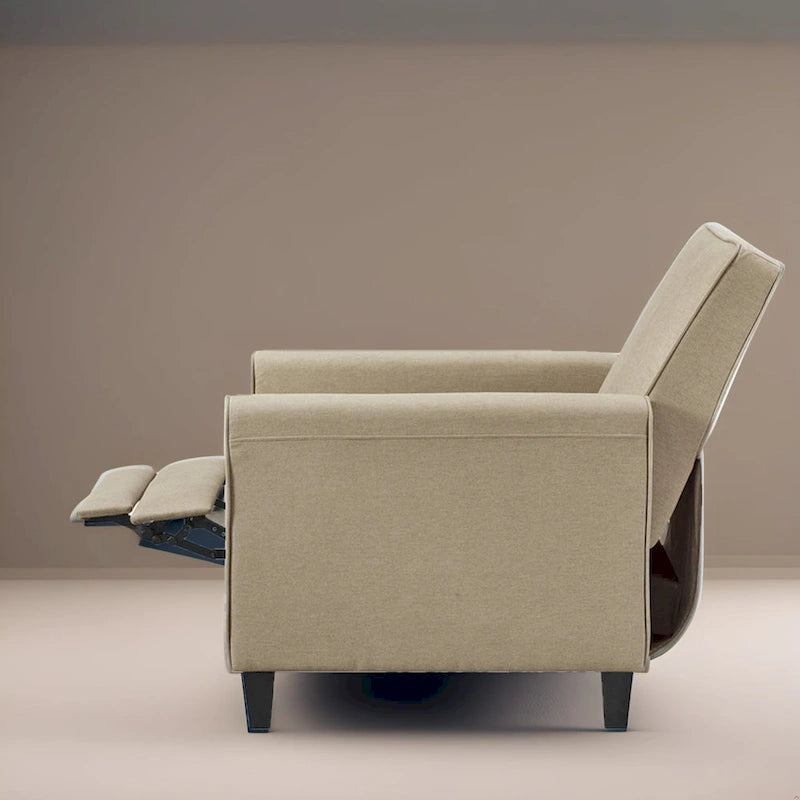Fauteuil inclinable push-back pour Home Cinéma compact avec accoudoirs et repose-pieds réglable, parfait pour les petits espaces