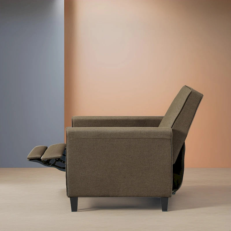 Fauteuil inclinable push-back pour Home Cinéma compact avec accoudoirs et repose-pieds réglable, parfait pour les petits espaces
