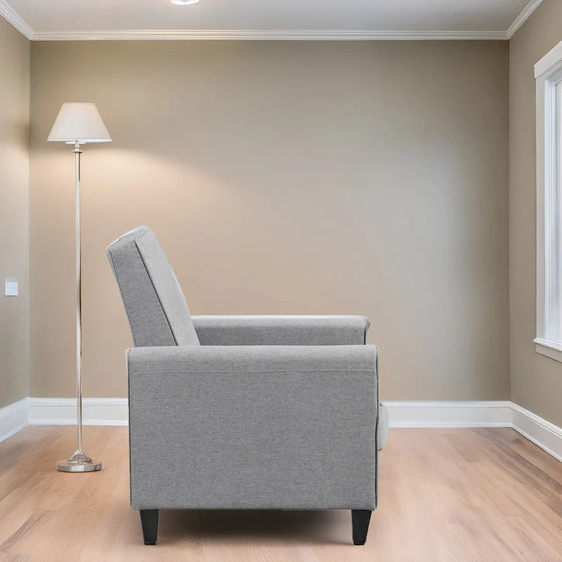 Fauteuil inclinable push-back pour Home Cinéma compact avec accoudoirs et repose-pieds réglable, parfait pour les petits espaces