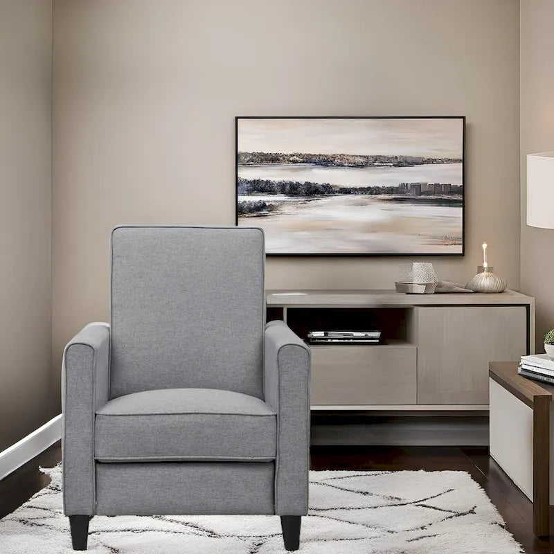 Fauteuil inclinable push-back pour Home Cinéma compact avec accoudoirs et repose-pieds réglable, parfait pour les petits espaces