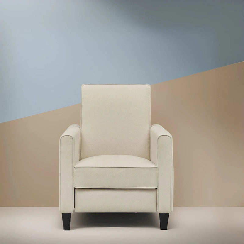 Fauteuil inclinable push-back pour Home Cinéma compact avec accoudoirs et repose-pieds réglable, parfait pour les petits espaces