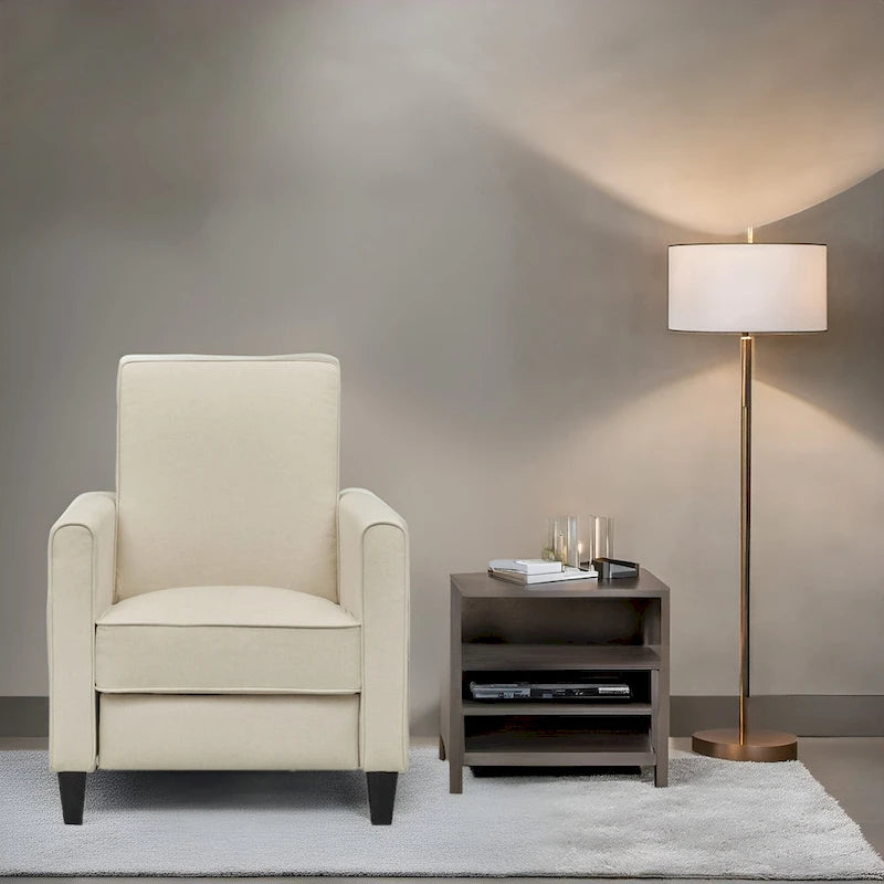 Fauteuil inclinable push-back pour Home Cinéma compact avec accoudoirs et repose-pieds réglable, parfait pour les petits espaces