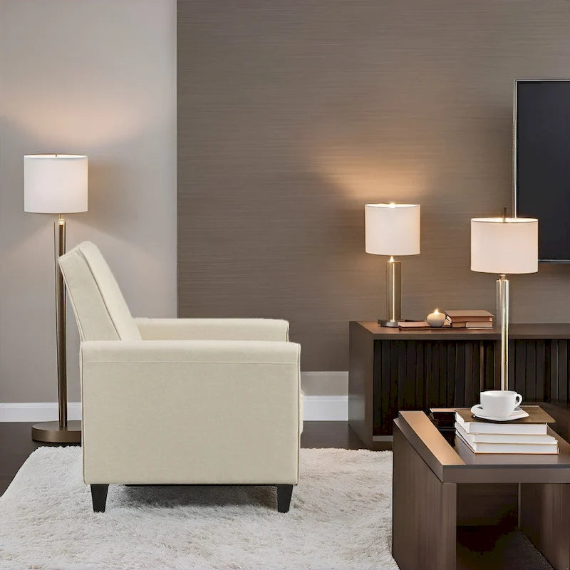 Fauteuil inclinable push-back pour Home Cinéma compact avec accoudoirs et repose-pieds réglable, parfait pour les petits espaces