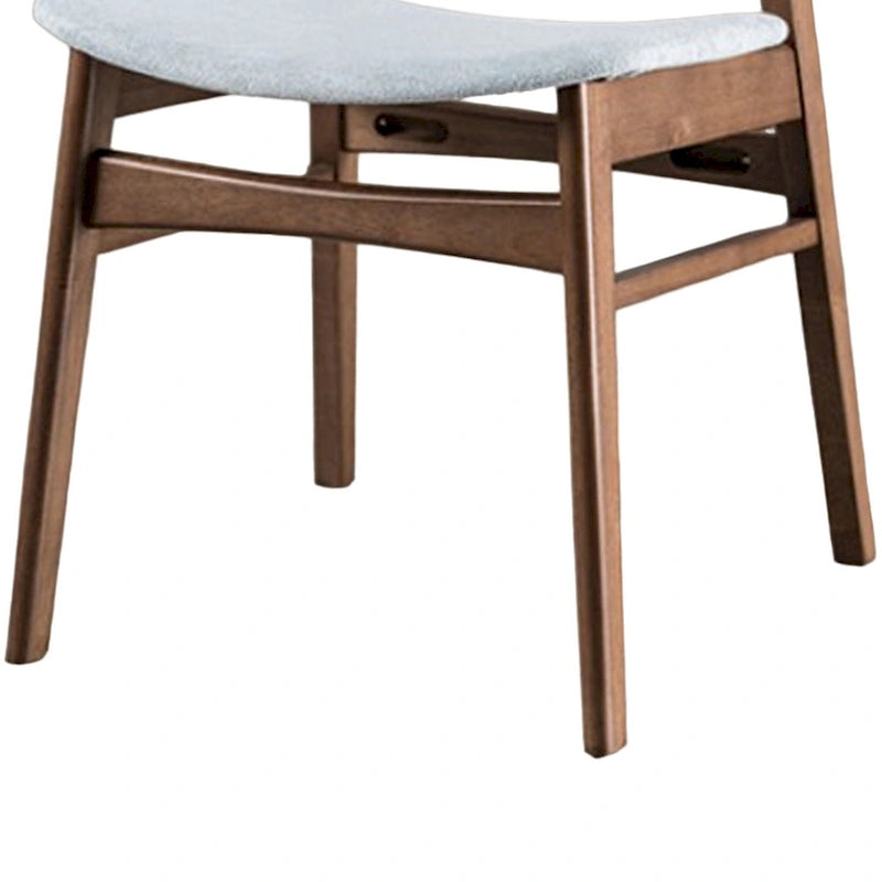 Lot de 2 chaises de salle à manger Skie, dossier incurvé, pieds inclinés, tissu gris