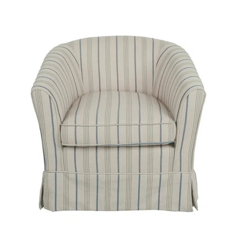 Fauteuil pivotant d'appoint, dossier rond moderne, tissu doux gris blanc