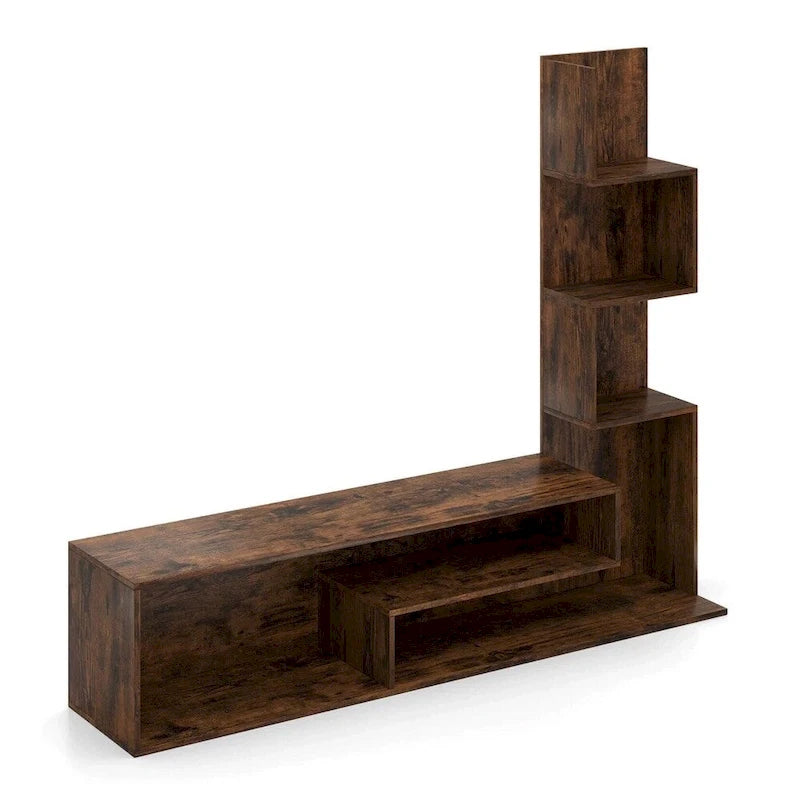 Meuble TV Cube pour téléviseurs jusqu'à 50 pouces Console avec étagères en L - 58 pouces
