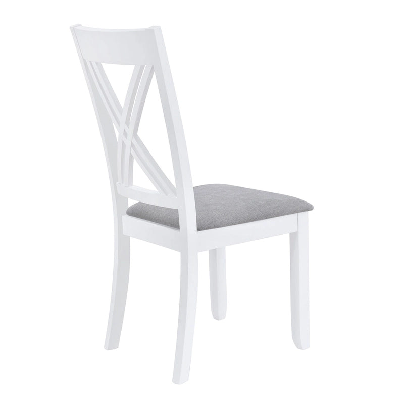Ensemble table et chaises en bois 5 pièces, ensemble de salle à manger de cuisine pour 4 avec table rectangulaire et 4 chaises rembourrées à dossier en X