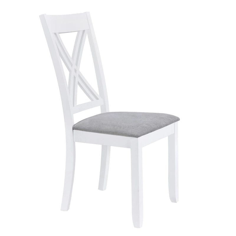 Ensemble table et chaises en bois 5 pièces, ensemble de salle à manger de cuisine pour 4 avec table rectangulaire et 4 chaises rembourrées à dossier en X