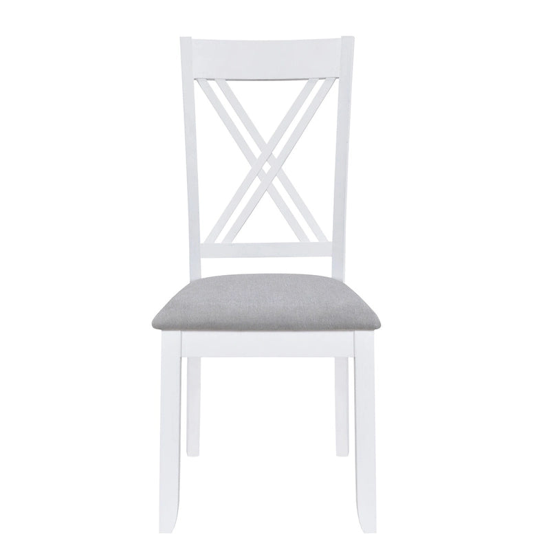 Ensemble table et chaises en bois 5 pièces, ensemble de salle à manger de cuisine pour 4 avec table rectangulaire et 4 chaises rembourrées à dossier en X