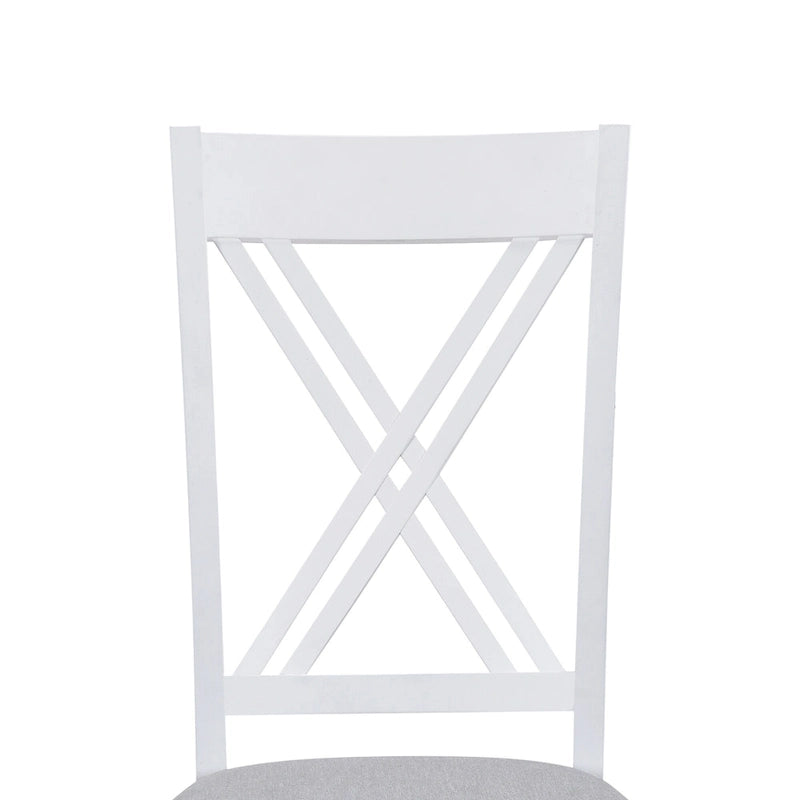 Ensemble table et chaises en bois 5 pièces, ensemble de salle à manger de cuisine pour 4 avec table rectangulaire et 4 chaises rembourrées à dossier en X