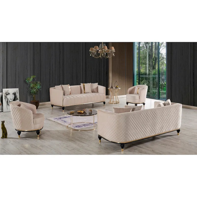 Kayo Ensembles de 4 pièces pour salon 1 Canapé 1 Causeuse 2 Fauteuils