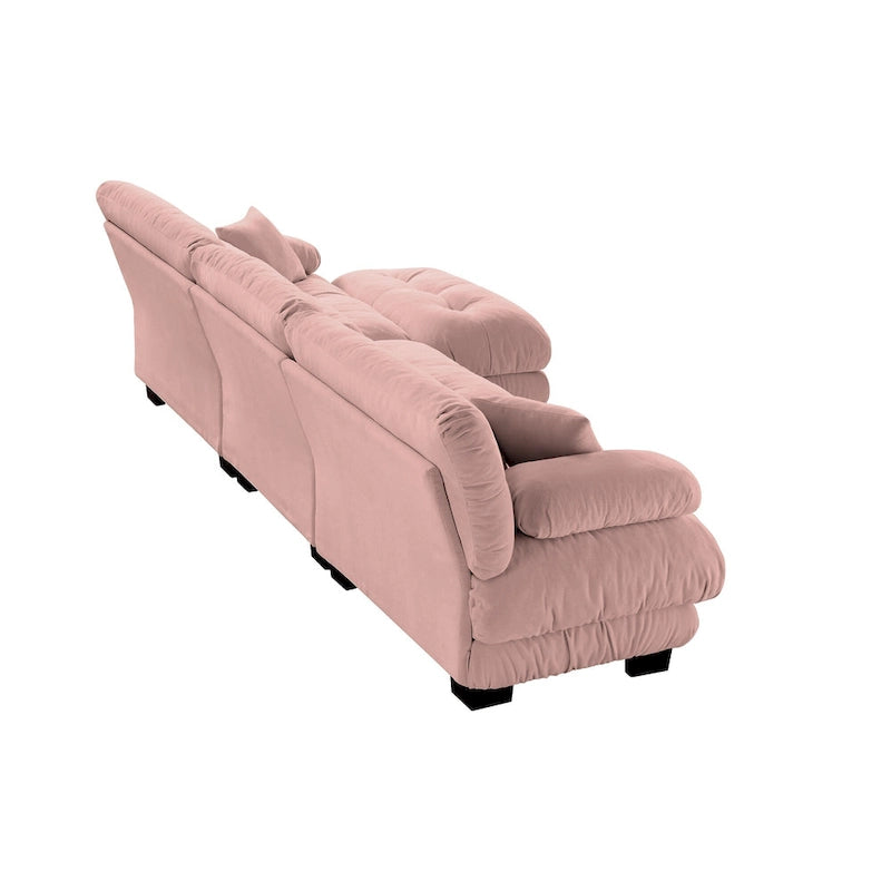 Canapé sectionnel d'intérieur en L Cloud avec pouf