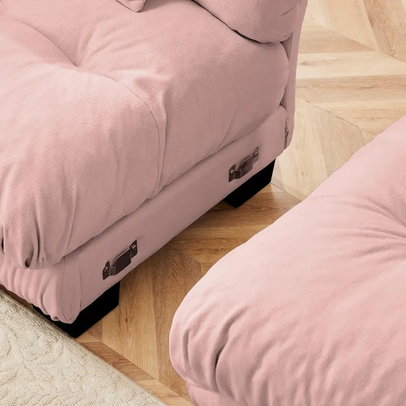 Canapé sectionnel d'intérieur en L Cloud avec pouf
