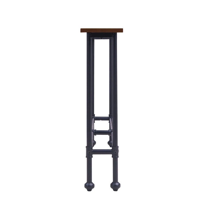 Console rectangulaire en bois Espresso avec piètement en métal noir - 56 L x 8 P x 30 H